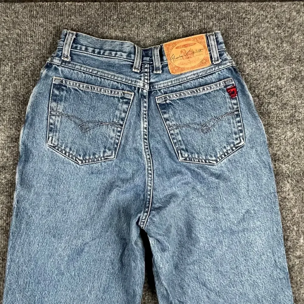 Gloria Vanderbilt Jeans‎ Mens Size 24 Blue High Rise Tapered Mom Denim